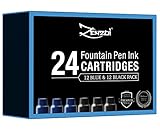 Fountain Pens and Ink Cartridges (24 Ink Cartridges (12 Blue & 12 Black))