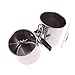 BLSMU Bird Cage Food Water Feeding Double Cups Bowl with Clip Stainless Steel Stand Perch for Parrot Parakeet Cage Accessoriesthumb 1