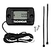 Searon Tach Hour meter Tachometer 2 & 4 Stroke Small Engine Spark For Boat Outboard Mercury Motocross Lawn Mower Black