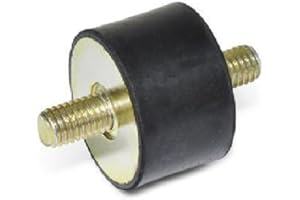 JW Winco 351.1-19-19-1/4-55 Series GN 351.1 Rubber Cylindrical Vibration Isolation Mount with 2 Threaded Studs, Inch Size, 0.75" Diameter, 0.75" Height, 1/4-20 Thread (Pack of 5)