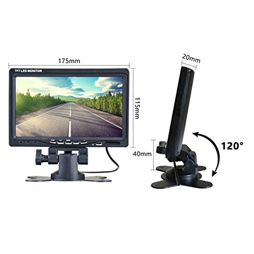 Thinlerain Mini 7 inch car Monitor AV, 800x480 Backlight TFT LCD HD