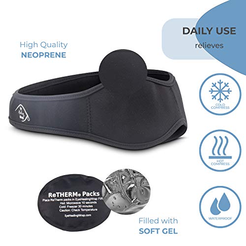 Neoprene Hot Cold Compress Eye Mask EyeWrap by FaceWrap System Ice