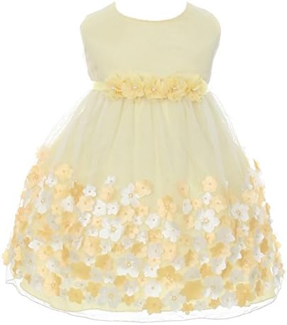 Kids Dream Baby Girls Yellow Taffeta Flowers Sleeveless Easter Dress 18M