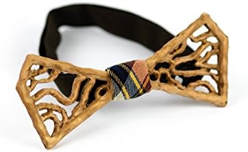 Wooden Bow Tie OKTIE Original Handmade For Men Brown Wood Gift Box