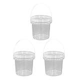 UPKOCH 3 Pcs Clear Plastic Container with Lid Ice