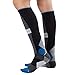Pure Athlete Compression Ski Socks Merino Wool – Thermal Warm Socks for Skiing, Snowboarding, OTC (1 Pair - Black/Blue, Large)