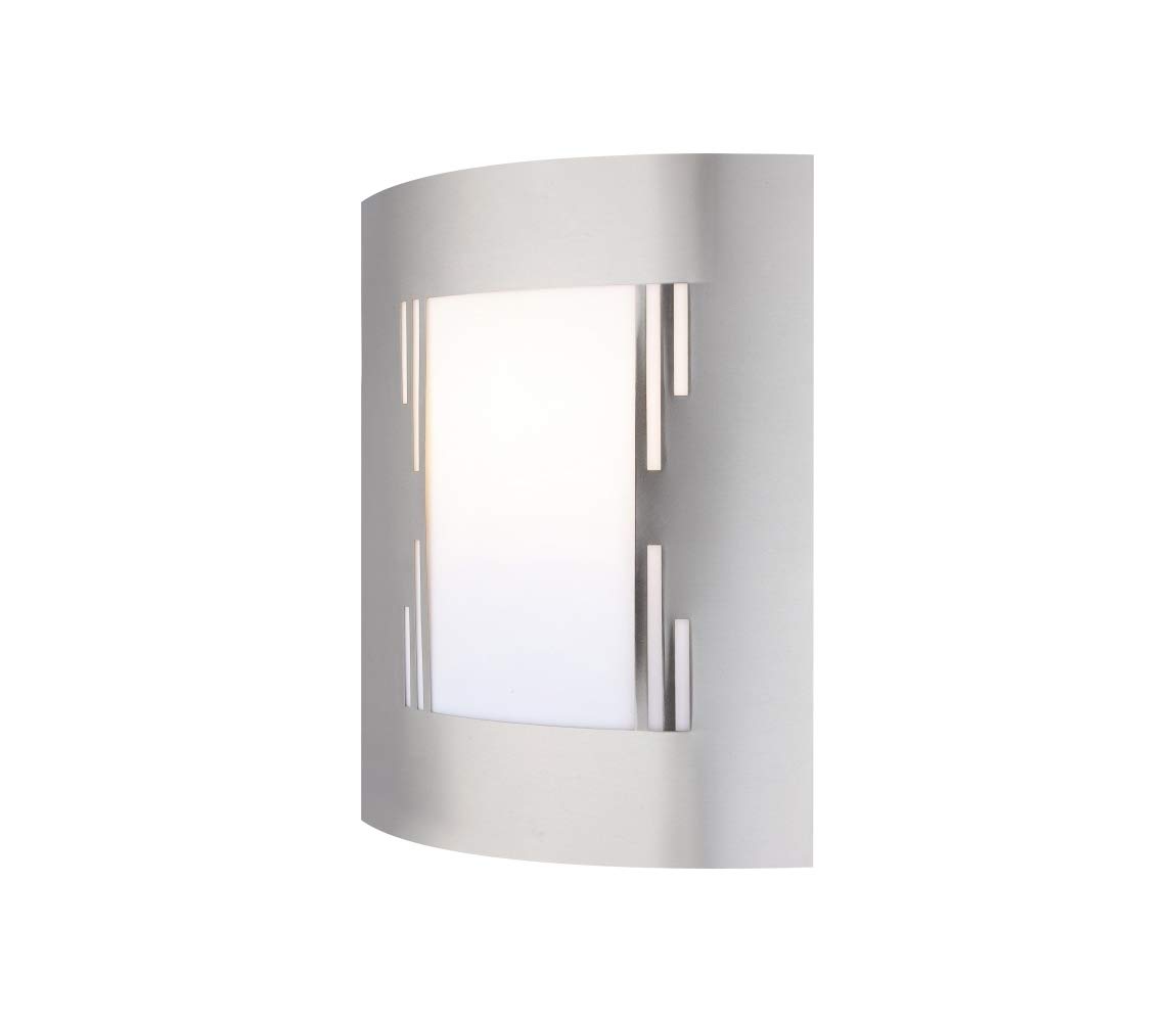 GLOBO 3156-3 E27 Orlando IP44 Stainless Steel Outdoor Wall Light, Silver