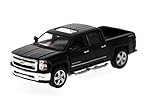 Kinsmart 2014 Chevy Silverado Pick-up Truck, Black 5381D - 1/46 Scale Diecast Model Toy Car