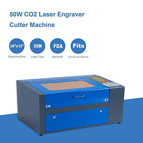 Orion Motor Tech 50W CNC CO2 Laser Engraving Cutting Machine, 110V Laser Engraver Cutter Printer for Wood, Glass, Acrylic DIY with Auxiliary Rotary Device(12 x 20 Inches Engraving Area)