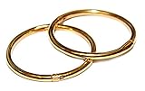 14mm 22K GOLD OVER SOLID STERLING SILVER HINGED HOOP EARRINGS, Easy On & Off !