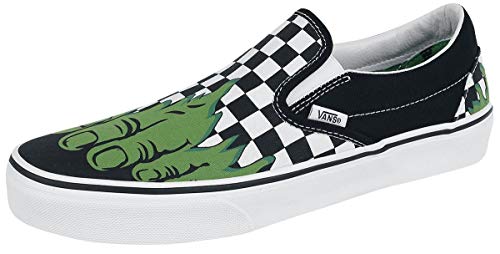 Vans x Marvel Slip-On Sneakers (Hulk Checkerboard) Unisex Comic Skate Shoes