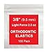 3/8 Inch Orthodontic Elastic Rubber Bands, 100 Pack, Natural, Light 2.5 ounce Small Rubberbands Dreadlocks Hair Braids Fix Tooth Gap, Free Elastic Placer for Braces