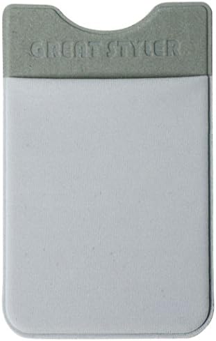 GreatStyler Premium Lycra Cell Phone Card Holder Sticker Firmly Adhesive Stick Back Cover Credit Card Holder Pouch Pocket Wallet for Mobile Cell Phones (Gray)