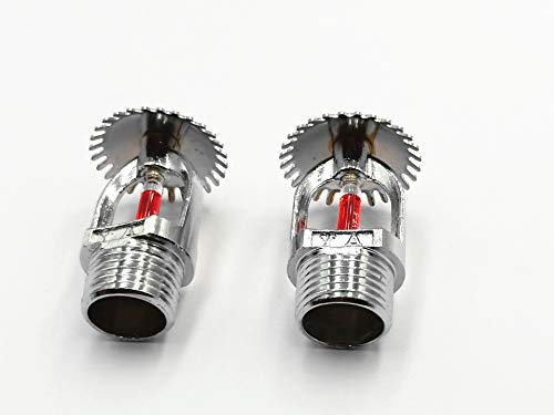 BLS upper Fire Sprinkler 2pcs 68 Centigrade 155.4 Fahrenheit 1/2" PT Thread Silver Tone Fire Sprinkler Head