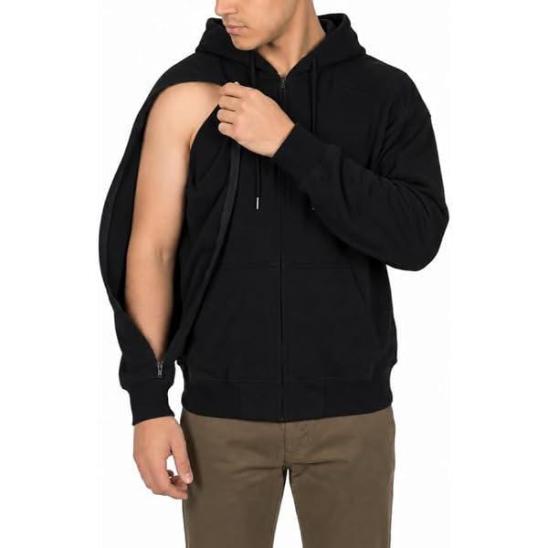 Amazon.com: 95% Cotton Full-Zip Hoodie with Full-Arm Access