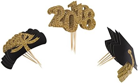 Class of 2018 Cupcake Food/Appetizer Picks for Graduation Party - 24 pcs