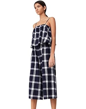 Mango Women's Check Cotton Jumpsuit