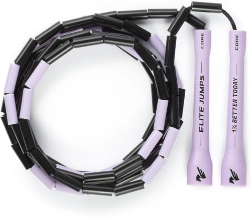 Elite Jumps Springseil mit Perlen, 2,5 cm, für Kinder und Erwachsene, verstellbare Länge, langlebiges Design für Fitness, Cardio und Spaß im Freien, P