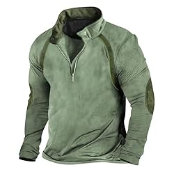 Mens Quarter Zip Pullover Vintage Fashion Long