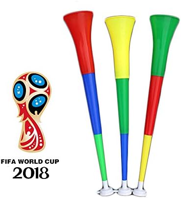AIJIA 2018 Russia FIFA World Cup National Flag Trumpet Whistle for Football Fans Country World Horn Cheer for Game Party Concert Live Random Color L (2pack)