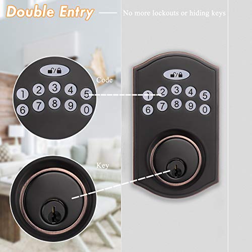 Probrico Smart Keypad Deadbolt Lock with Camelot Trim, Keyless Keypad