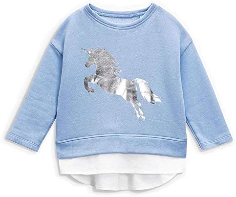 Little Girls Sweatshirt Toddler Unicorn Crewneck Tee Shirts Cute Long Sleeve T-Shirts Clothes Size 2T-7T