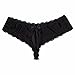 FEESHOW Men's Lace Bikini Briefs Sissy Pouch Underwear Hipster Crossdress Panties Black Large (Waistline 31.5-36.0