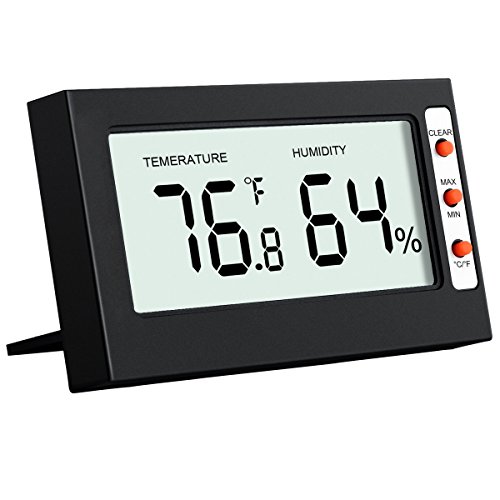 Oria Indoor Digital Thermometer Hygrometer Monitor - Temperature + Humidity Sensor with larger LCD Display, Â°C/Â°F Switchable with MIN/MAX Records - Excellent Digital Home Kit