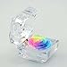 DeFancy Handmade Preserved Rose with Acrylic Crystal Ring Box for Proposal Engagement (Rainbow)