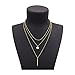 Shoopic Layered Coin Pendant Stick Bar Disc Sequins Lariat Multilayer Chain Necklace for Women