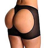 Focussexy Hot Womens Butt Lifter Boy Shorts Shapewear Butt Enhancer Control Panties, 3XL (Waist 33-35 Inch), Black