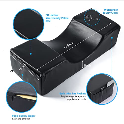 Eyelash Extension Neck Pillow With Acrylic Shelf Organizer Stand, PU