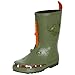 Kidorable Green Dinosaur Natural Rubber Rain Boots w/Fun Dino Tail Pull On Heel Tab