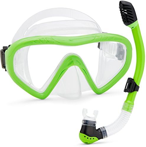 Kids Snorkel Set Underwater Mask & Snorkel Set Comfortable Double Lens Snorkeling Mask & Breathing Tube with Flexible Silicone Mouthpiece – Swimming & Diving Gear with Anti-Leak Design