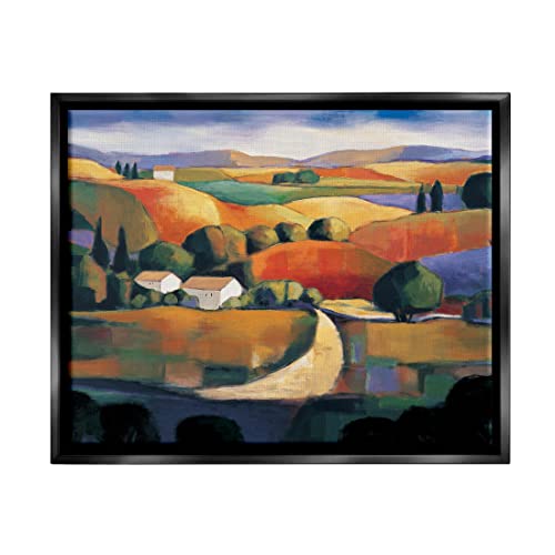 Stupell Industries Modern Rolling Hills Countryside Floating Framed Wall Art, D…