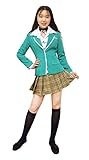 DAZCOS Adult US Size Moka Akashiya Women's Cosplay Costume with Necklace (Large) Green