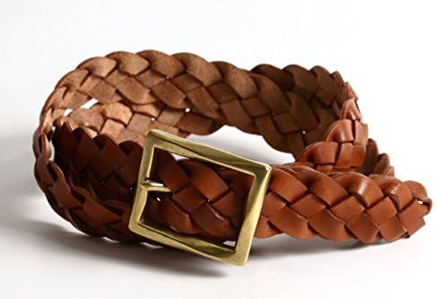 Bell la bell Men's Belt Japanese Tochigi Leather With Brass Buckle One size Red