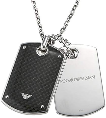 Amazon Co Jp Emporio Armani エンポリオアルマーニ ネックレス ペンダント ドッグタグ メンズ ブラック シルバー Egs 並行輸入品 シューズ バッグ
