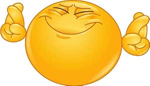 Amazon.com: Smile Crossed Fingers Emoticons Smiley Bumper Sticker Decal ...