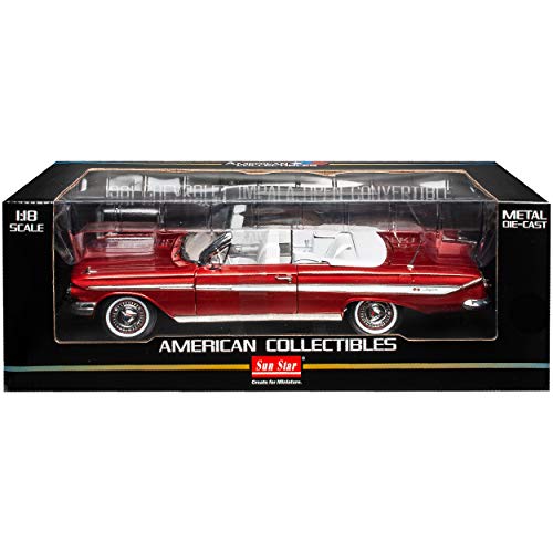 Sun Star Chevrolet Impala Cabrio Rot 2. bis 3. Generation 1959-1964 1/18 Modell Auto mit individiuellem… – Bild 5