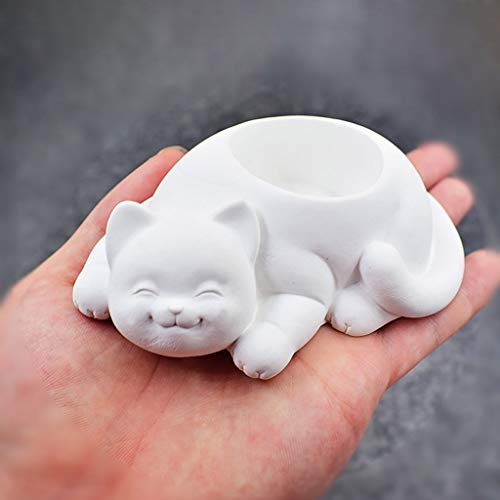 Silicone Mold Cat Shape Flower Pot Molds Concrete for Succulent Plant Flower Pot - Thumbnail 4