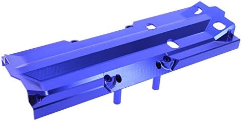 Alloy Center Skid Plate - RC Car Replacement for Traxxas X-Maxx - Hardened Billet 6061 Aluminum, Lower Chassis Upgrade Part 7745 - Blue