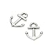 LolliBeads (TM) Vintage Antiqued Silver Tone Bracelet Connector Anchor Charms - 50 Pcs