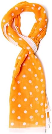 Polka Dot Pattern Neck Scarf, Shawl, Wrap, Chiffon feel (Orange) Shawl Wrap Stole