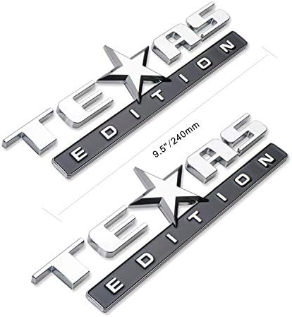 Texas Edition Emblem Decal for Chevy Silverado/GMC Sierra Badge 2Pack (Black)