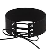 DETALLAN Fashion Women Lace Up Gothic Punk Choker Vintage Velvet Leather Necklace Jewelry