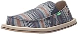 Sanuk Men's Donny Flat, Blue Vintage Denim Stripe, 10 M US