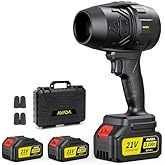 Electric Leaf Blower Cordless with 2 Battery and Charger, 300000 RPM Handheld Leaf Blowers for Lawn Care, Patio Cleaning, Blowing Leaves & Dust, Turbo Jet Blower Car Dryer, Portable/Small Leaf Blower