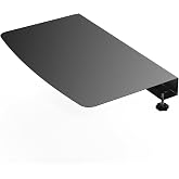 BOUNHOHE 17 inch Clamp-on Corner Desk Connector Sleeve Plate, L Desk Platform Extender Attachment, Corner Desk mat - Black