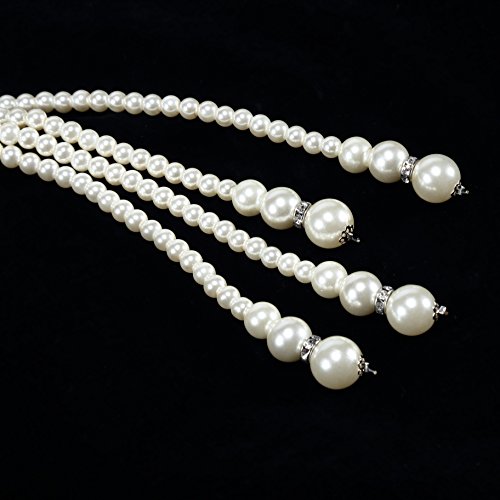 BABEYOND Long Pearl Necklace Faux Pearls Necklace Set Beaded Long Pearls Necklace 1920s Gatsby Costume Jewelry - Thumbnail 6
